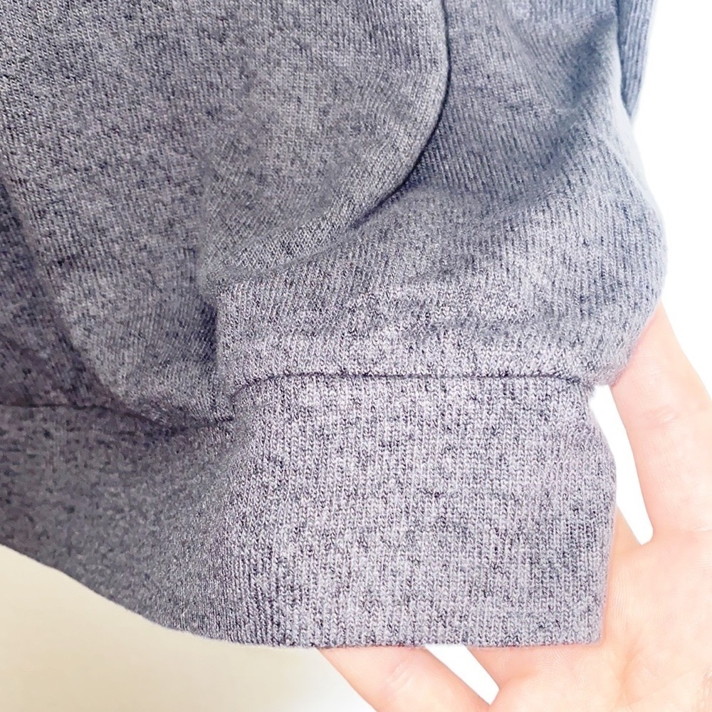 Good American Gray Hooded Hoodie Lightweight Cut-Out Long Sleeve Sweater - Picture 13 of 14